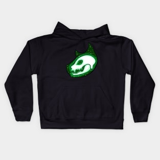 Green Galaxy Cat Skull Kids Hoodie